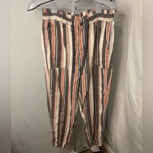 American Eagle striped‎ garbage bag jogger style pants size large